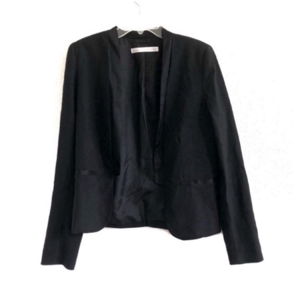 Ulla Johnson Black Open Front Lightweight Blazer Wool Silk